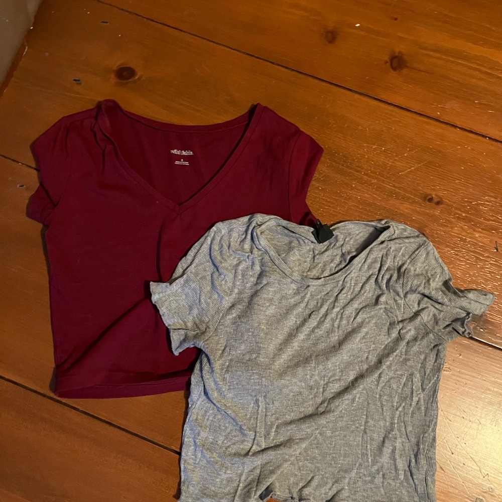 Two short sleeved tops. Wild fable. Size medium